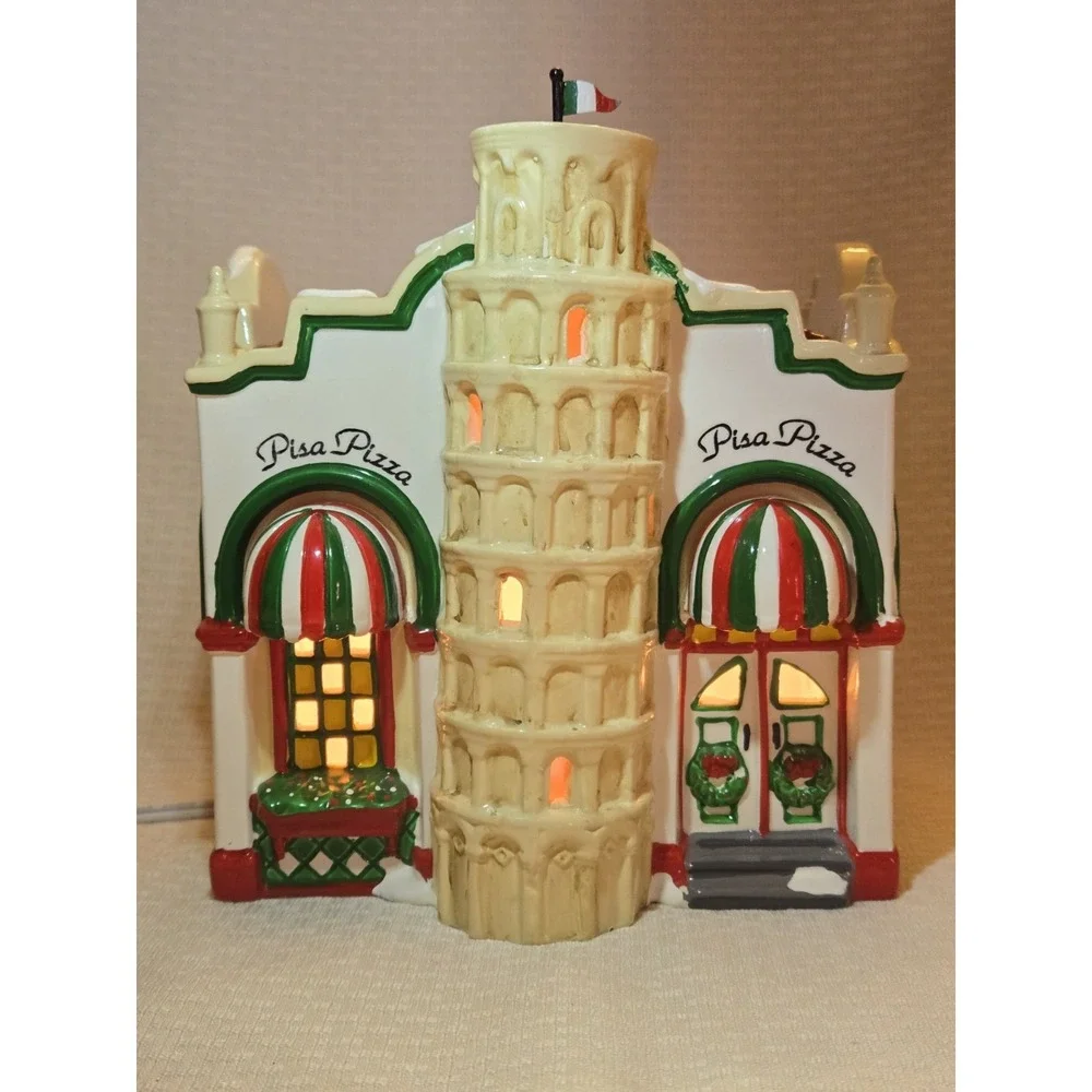 Snow Village Department 56 Pisa Pizza With Box 1995 *Light Not Included *READ